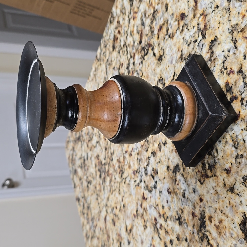 Decorative Wood Candle Stick.